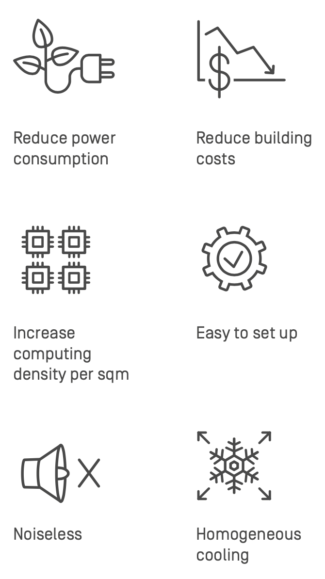 Benefits Immersion cooling 2CRSi Octopus